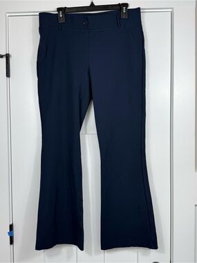 Betabrand Classic Dress Pant Yoga Pants Bootcut Ponte Navy Women XL Petite